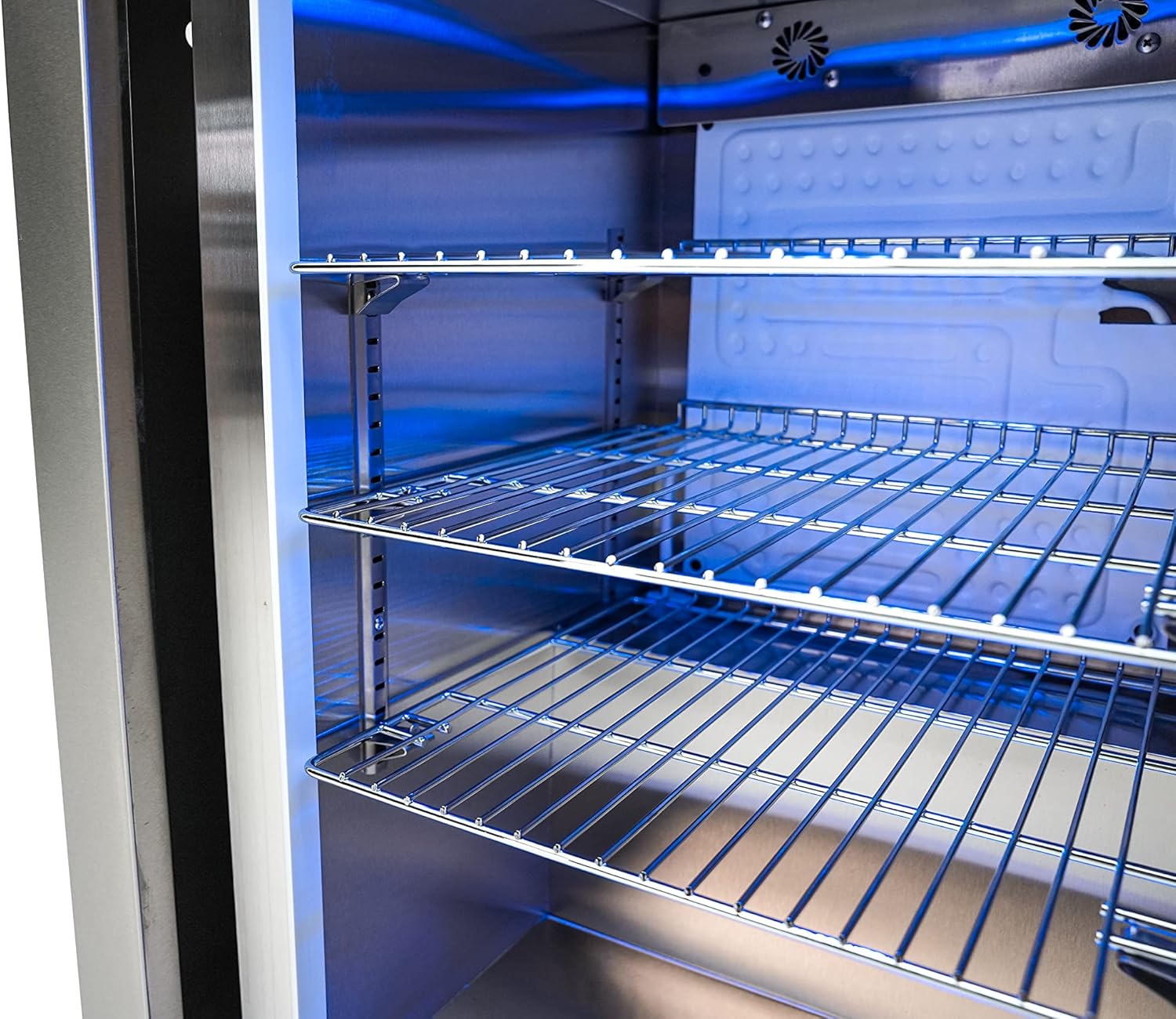 Mont Alpi MA-BEVBSS90FC Bar Series 90 Degree Corner Black Stainless Steel Double Outdoor Rated Refrigerator Wine Cooler Beverage Center Granite Countertops with Blue LED Lighting + Faucet & Sink