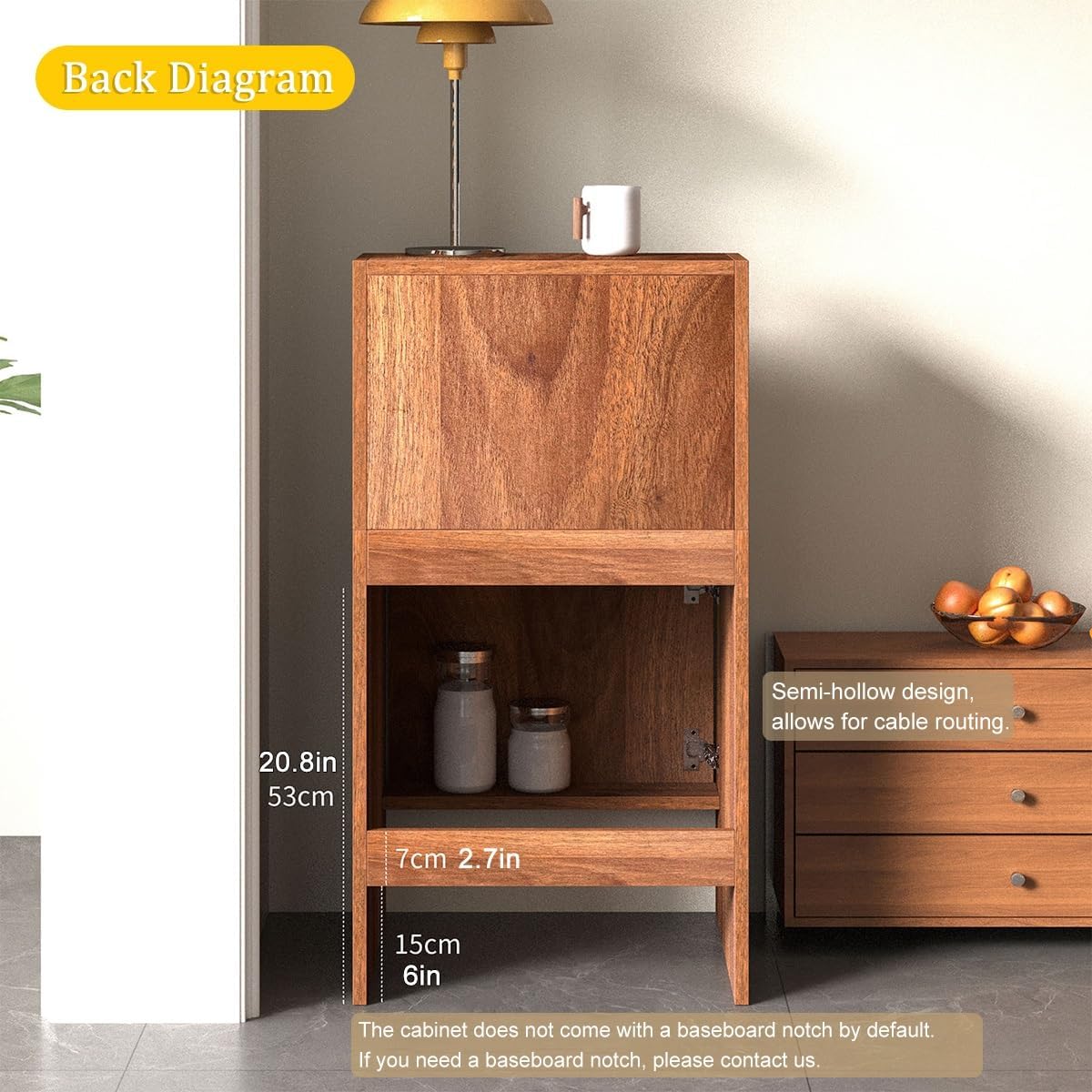 Robot Vacuum Stand Cabinet,Storage Cabinet with Doors and Drawers for Robot Vacuum Cleaner,Wood Bathroom Cabinet,Side Table for Living Room, Home Office(Dark Brown,H100cm/39.3in)