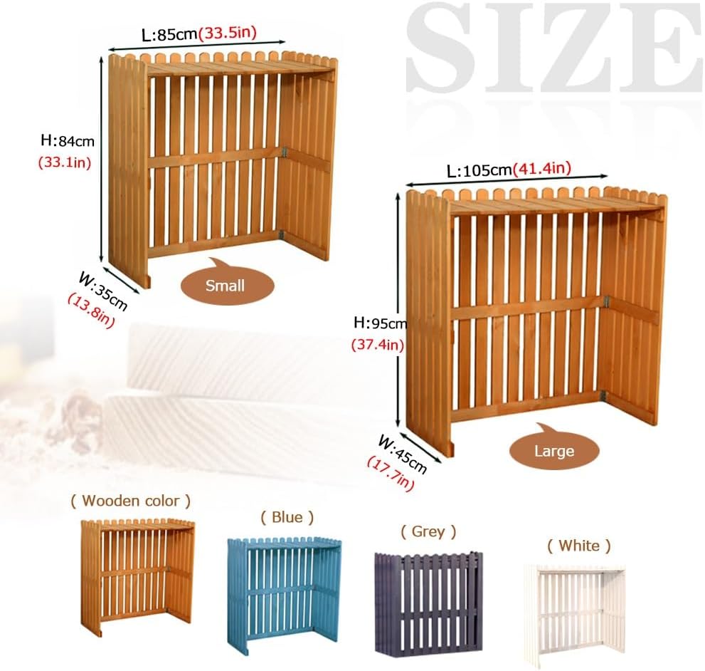 Outdoor Air Conditioner Cover for Outside Units Weatherproof Solid WoAir Conditioner Fence Screen for Outdoor Indoor Hide Privacy Orange Blue Grey White (Color : White, Size : 105x