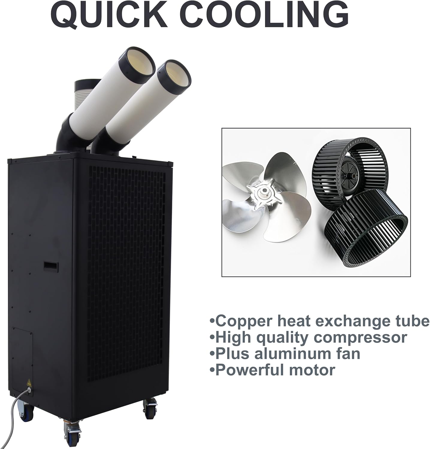 TECHTONGDA Industrial Spot Cooler Air Conditioner Commercial Mobile Outdoor Cooling Aircon 220V Double Columns 780m³/h