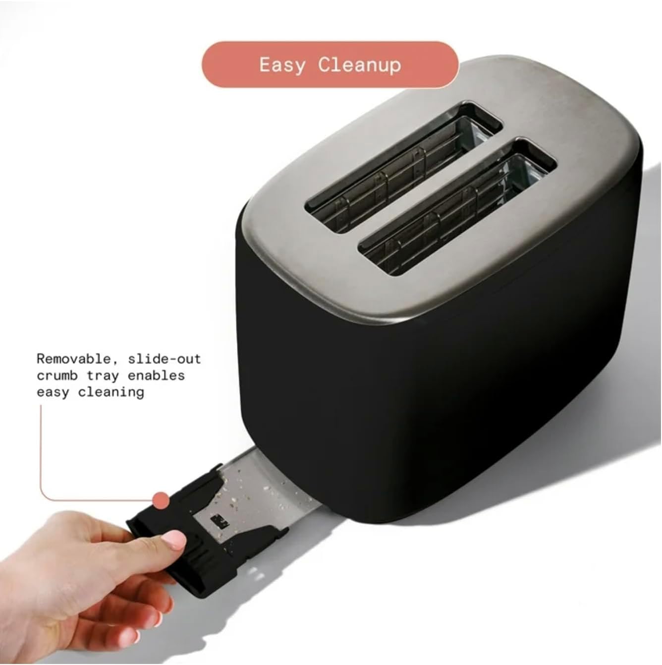 Beautiful 2 Slots Toaster with Touch-Activated Display, by Drew Barrymore, (Black Sesame)