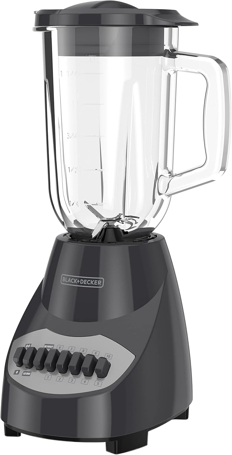 BLACK+DECKER 4-Tip Stainless Steel Blade Countertop Blender, 10 Speeds, Dishwasher-Safe, 700 Wats