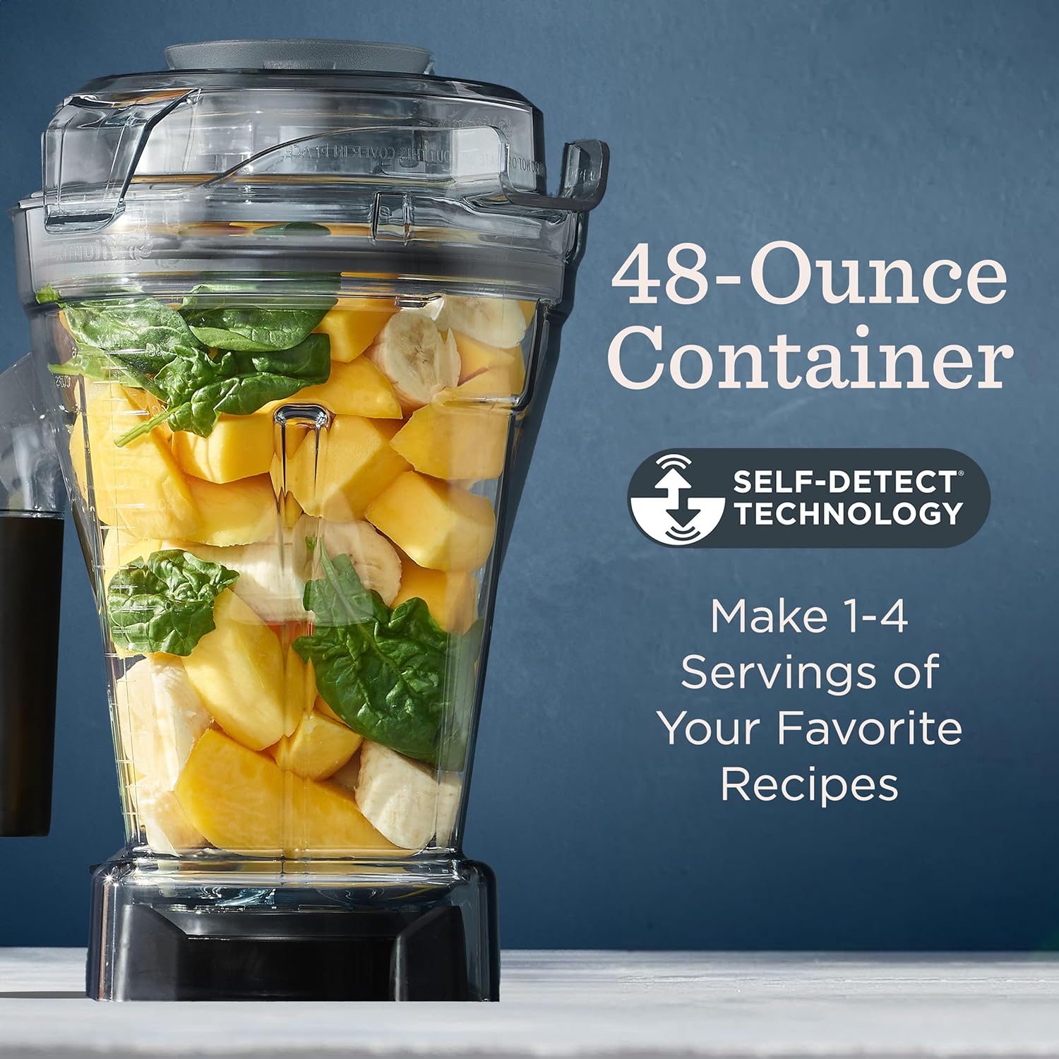 Vitamix 48-Ounce Blender Container with SELF-DETECT, Dishwasher-Safe, BPA-Free, Container, Laser-Cut Stainless-Steel Blades, Tamper Included, Compatible with All Full-Size Vitamix Blenders