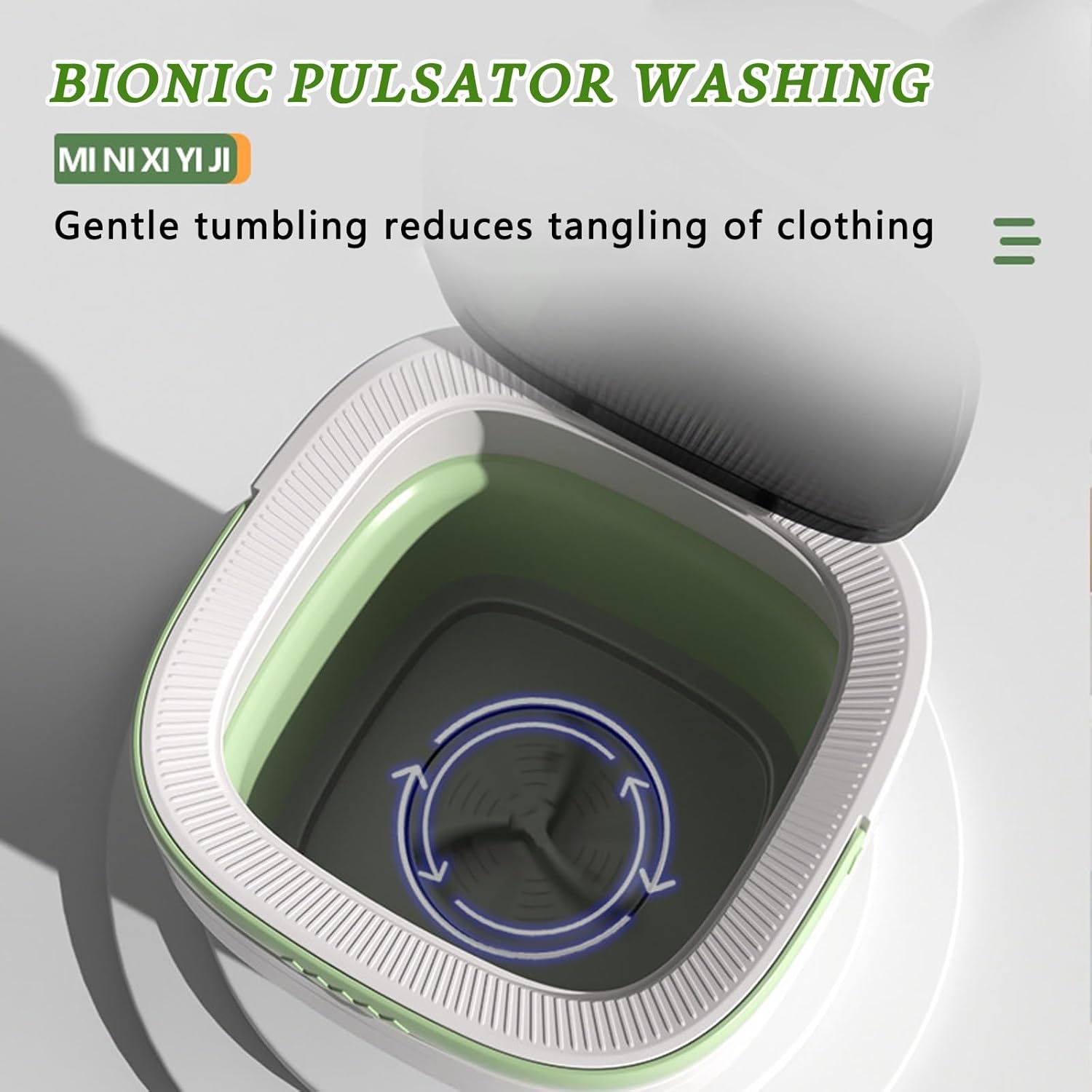 16L Foldable Portable Washing Machine with Spin Basket 3 Modes Washer for Clothes Socks Delicates Portable Washer Ideal for Travel Camping Home Apartment(Green)