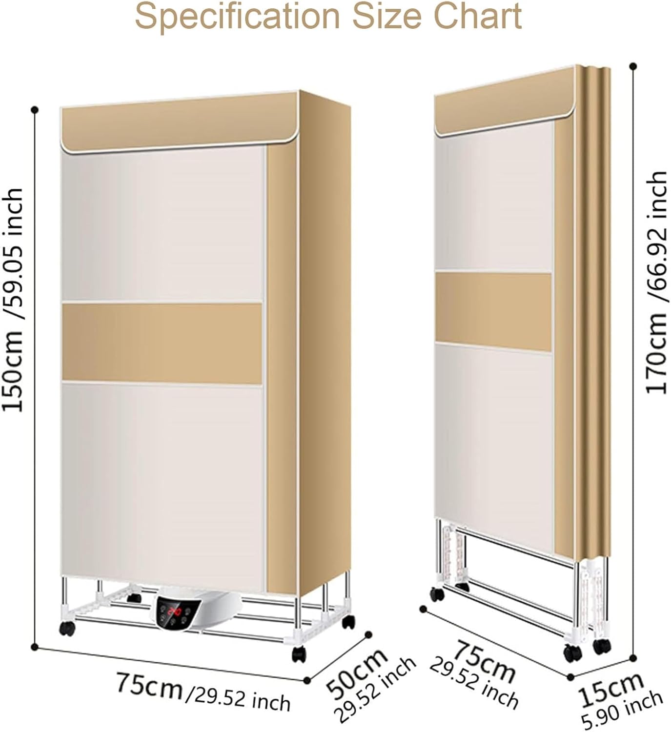 Portable Dryer,New 1300W Travel Dryer Machine,2-Tier Foldable Dryer Wardrobe Drying Rack,Energy Saving Portable Dryer for Apartment,Indoor,Travel (Color : Yellow)