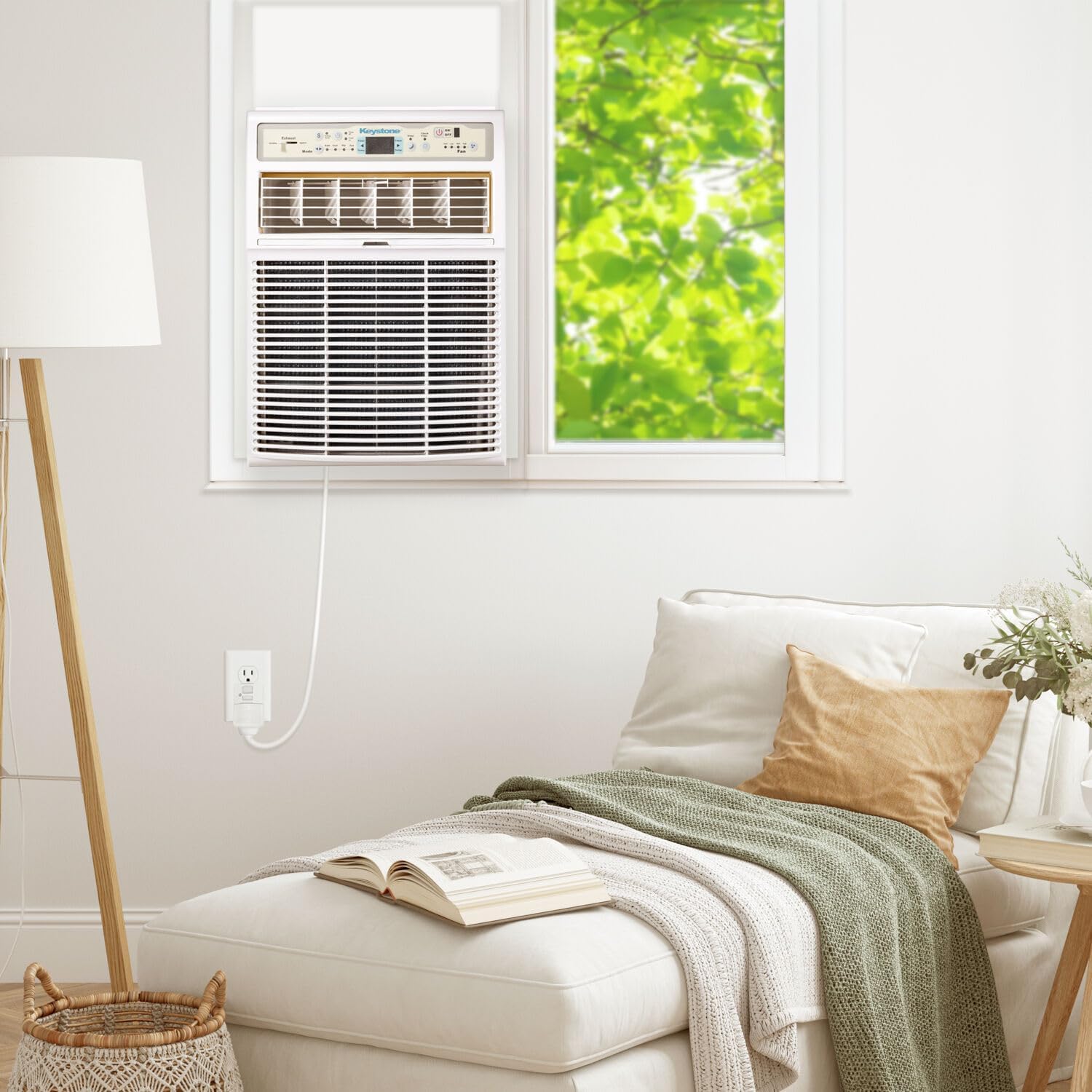 Keystone 10,000 BTU Slider Window Air Conditioner and Dehumidifier, 115V Air Conditioner Window Unit for Bedroom, Living Room, and Small-Medium Sized Rooms up to 450 Sq.Ft, 4-Way Air Direction Control