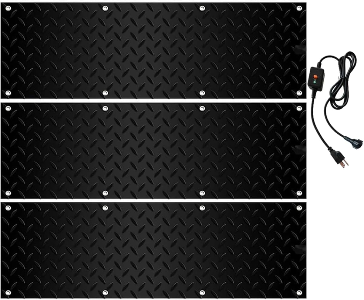 Snow Melting Mats Outdoor Driveway, Heated Snow Ice Melting Mat Anti-Slip Electric Ice Melt Rubber Pads for Decks Sidewalks, Walkways, Stairs, Custom Sizes, 2 in/h Speed Snow(5 Pcs,30x72in)