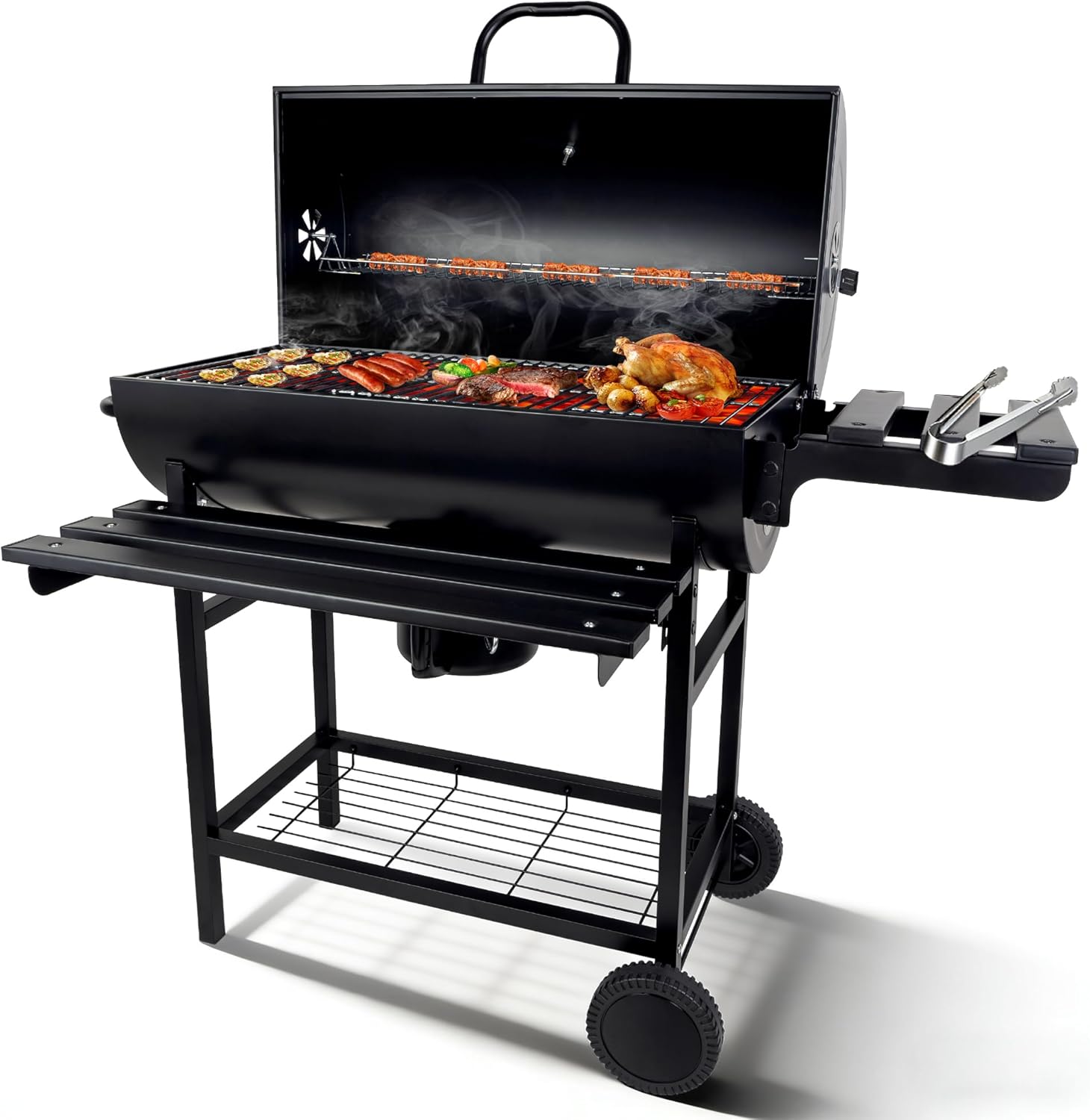 27x15 inch Charcoal Grills with Lid Outdoor Cooking BBQ Grill Backyard Barbecue Grilling Smoker