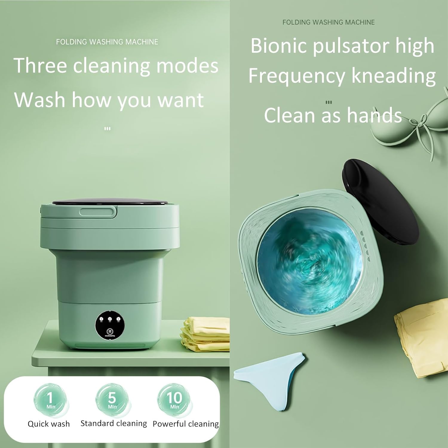 Portable Washing Machine, Foldable Mini Washing Machine, Touch Buttons, with Drainer Basket, Baby Washing Machine, for Camping, Rv, Travel, Small Spaces (Color : Pink, Size : 8L)