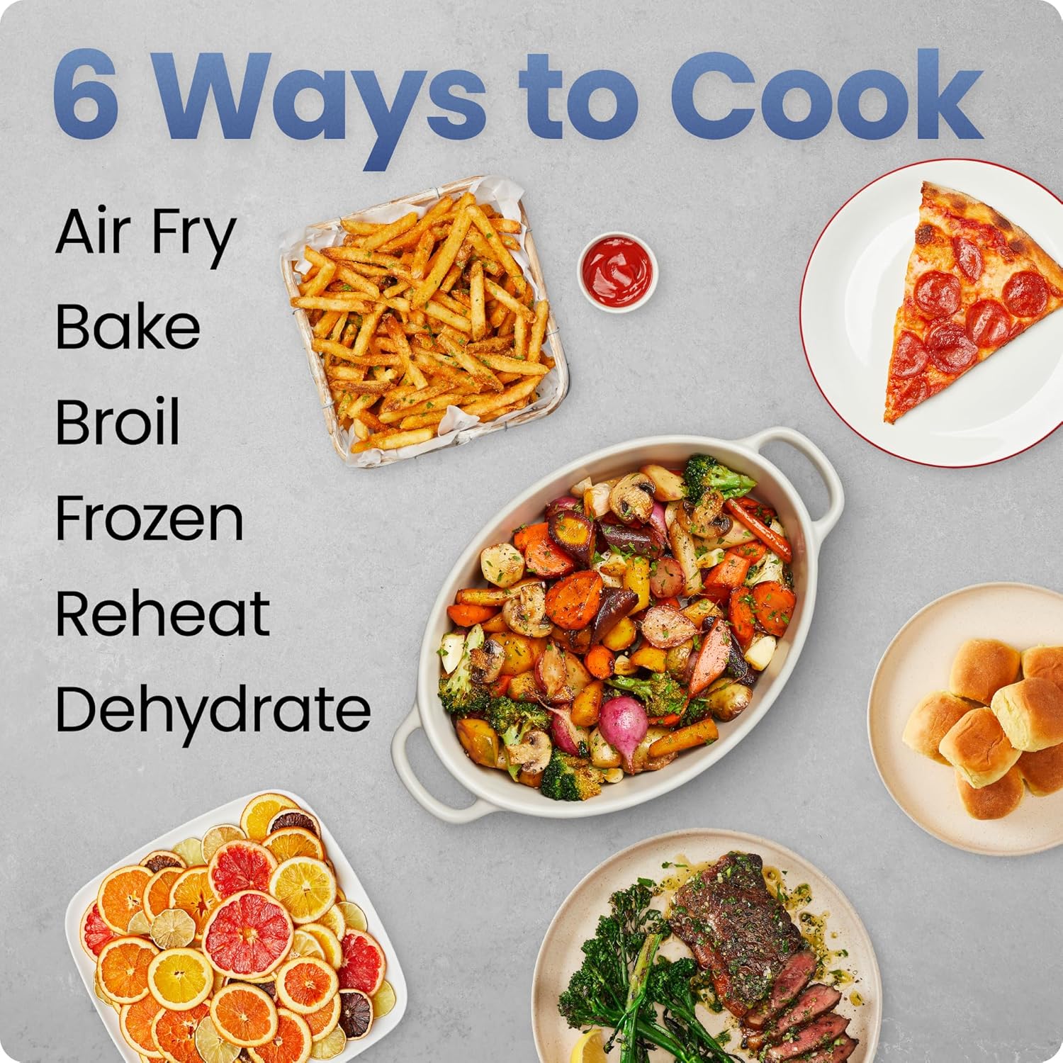 Chefman Air Fryer TurboFry 9-Qt, 6-in-1 High-Powered 450°F Cooking for Crispier French Fries, Chicken, and Onion Rings, XL Windowed Basket, Air Fry, Bake, Broil, Reheat, Dehydrate, Defrost – Black