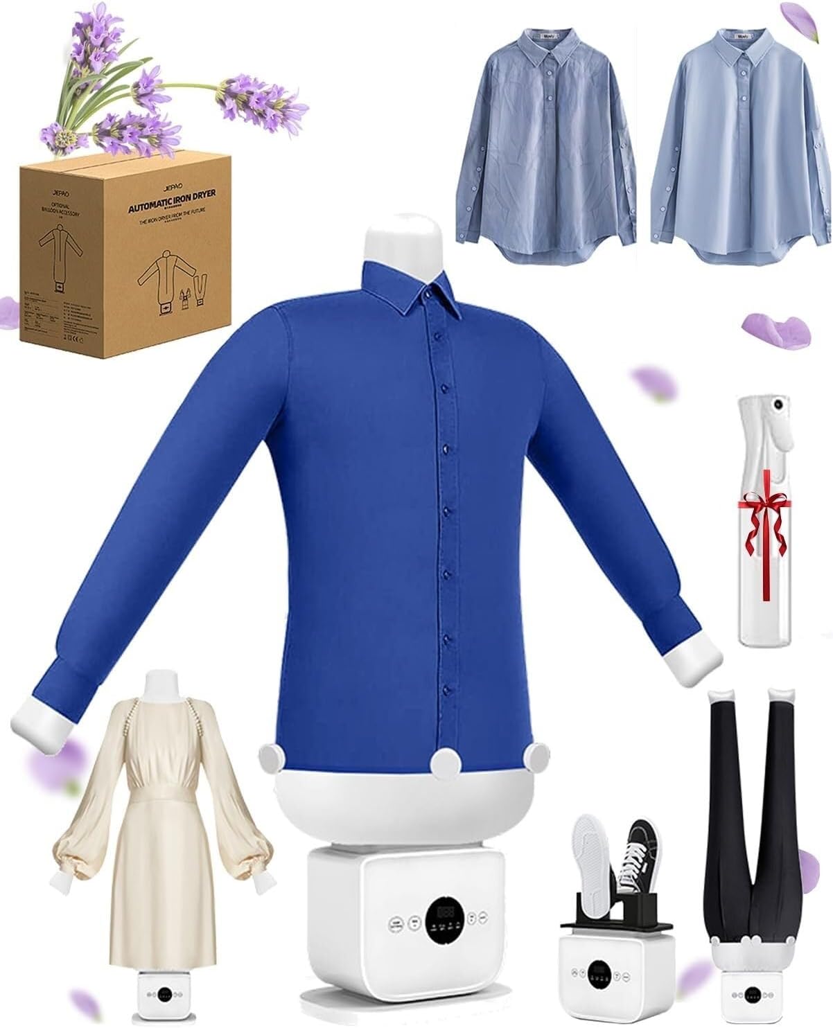 Automatic Ironing Machine – 2026 New Hands Free, 360° Hot Air Steamer for Shirts&Pants, Click,Quick Drying,Gentle on All Fabrics(Full version)