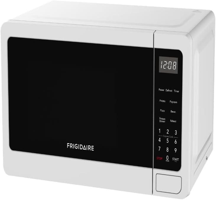Frigidaire Countertop Microwave - Digital Control Panel - 6 Auto Cooking Settings - 10 Power Levels - Child Safety Lock - 0.7 Cu. Ft., White