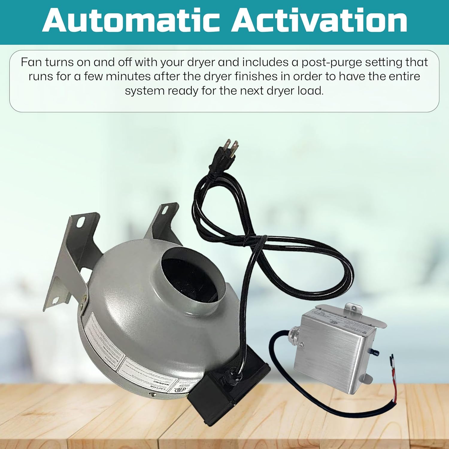 Tjernlund M-4DBT Automatic Dryer Duct Booster Exhaust Fan for Clothes Dryers