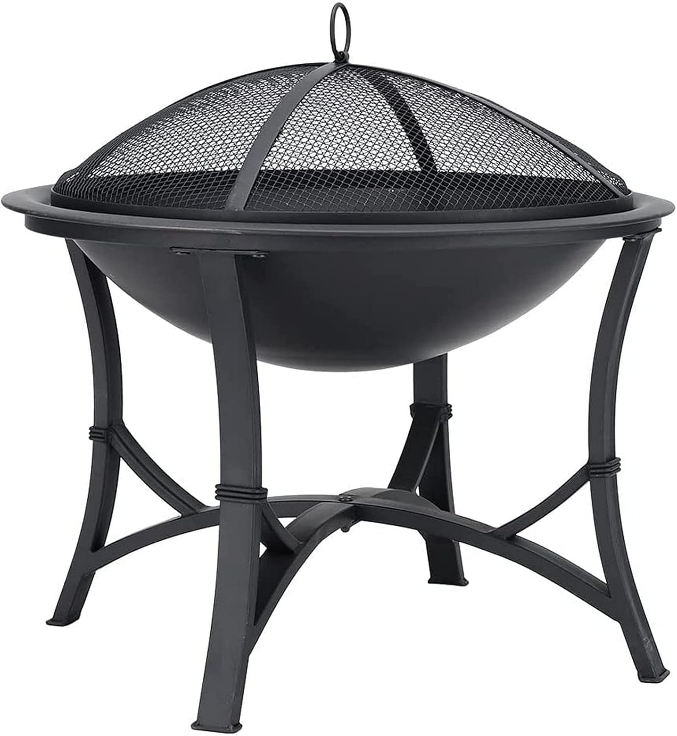 Garden fire Pit with Grill Shelf Outdoor Fire Bowl Charcoal Wood Burner