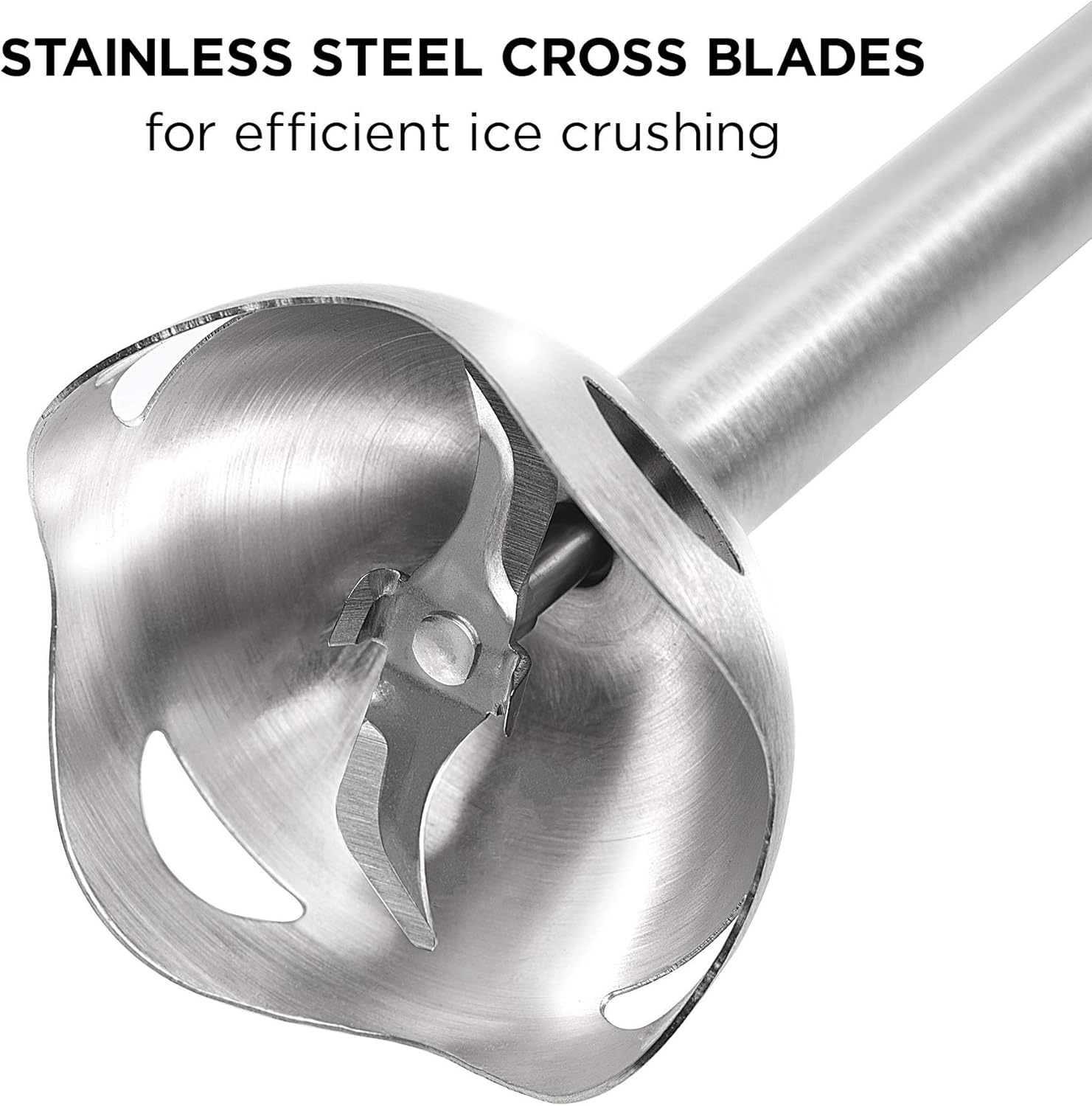 Chefman Immersion Stick Hand Blender with Stainless Steel Blades, Powerful Electric Ice Crushing 2-Speed Control Handheld Food Mixer, Purees, Smoothies, Shakes, Sauces & Soups, Red (Renewed)