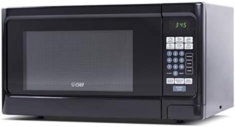 Countertop 1.1 Cubic Feet Microwave Oven, 1000 Watt, Black Front with Black Cabinet, Commercial Chef CHCM11100B & Crock-Pot 7 Quart Oval Manual Slow Cooker, Stainless Steel (SCV700-S-BR)