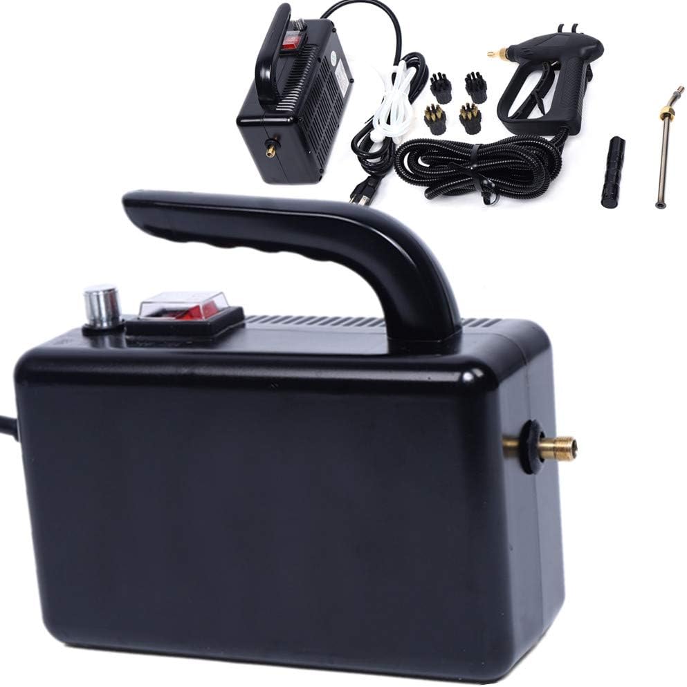 Steam Cleaner Handheld Pressurized Steam Cleaner Steamer Floor Carpet Steam Cleaning System 1600W 5 Bar with High Pressure Nozzle for Home Car Auto Patio Use (110V 1600W 5Bar Black)