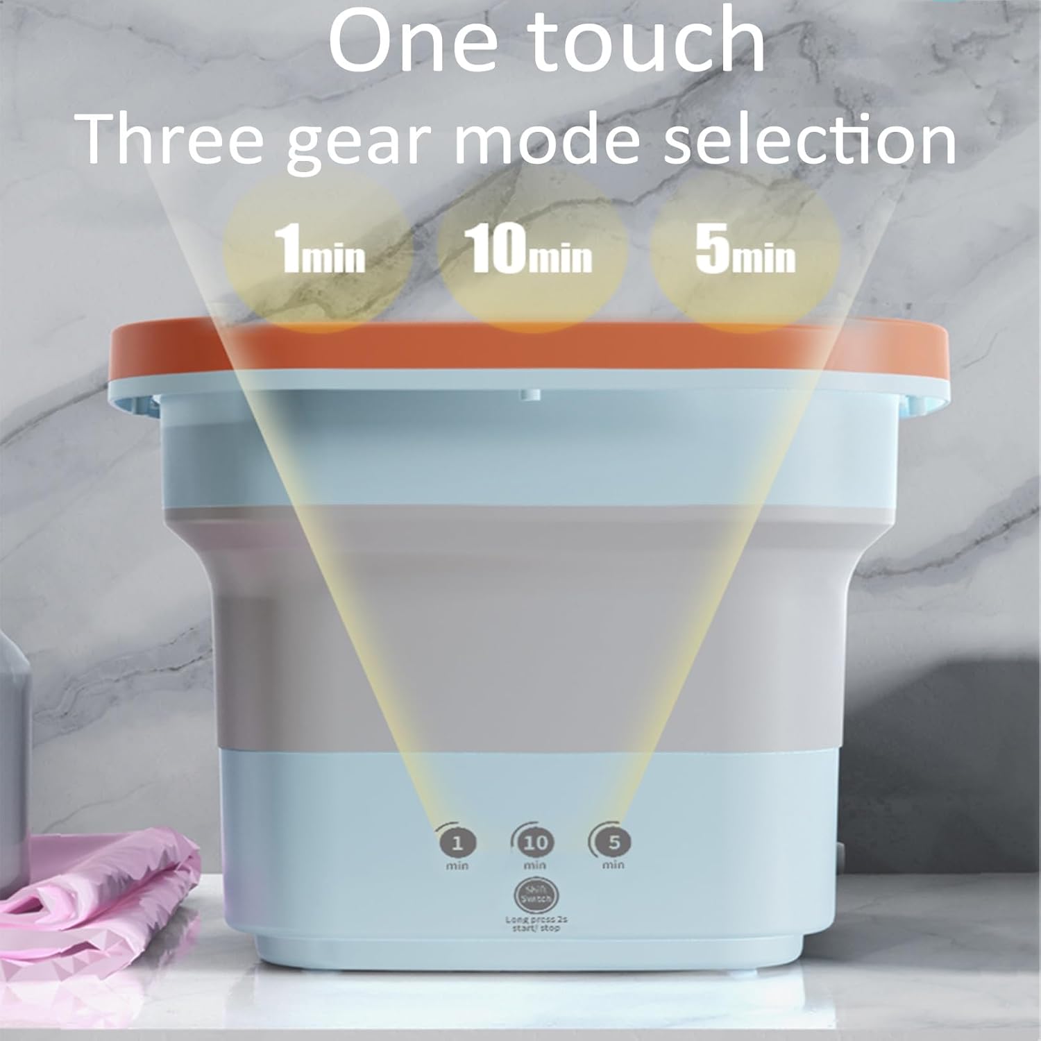 4.5l Portable Washing Machine, Mini Washing Machine Foldable, Small Washer Machine Mini, with Drain Basket for Apartment, Laundry, Camping, Rv, Travel, Underwear, Personal, Baby (Color : Blue)