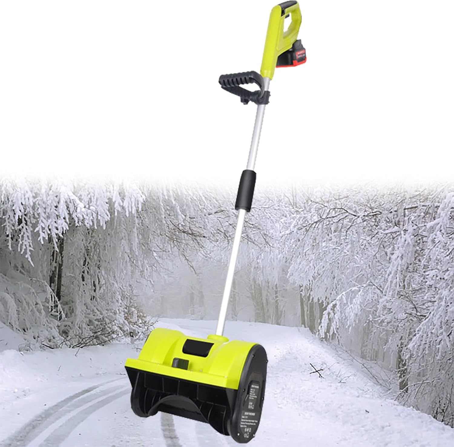 32cm Cordless Snow Shovel with 2 Battery and Charger, Battery Snow Blower, Adjustable Front Handle