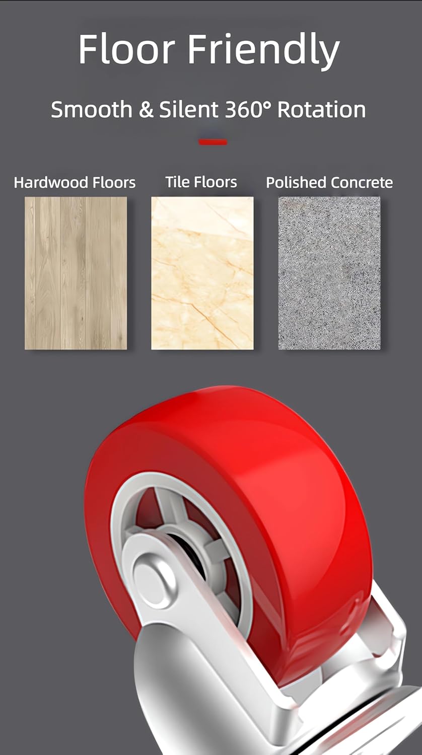 Heavy Duty cart with 4 Wheels, 3000LB Capacity Appliance Dolly, Portable Moving Cart for Furniture, Boxes, Laundry, Studio Equipment | No Assembly Required, Alloy Frame