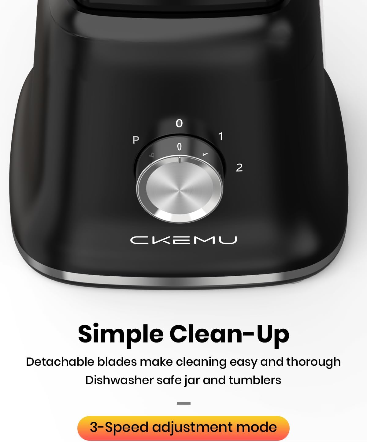 Professional Blender For Smoothies, 58 Oz Glass Jar, Glass Blender Including Puree & Crush Ice Functions, 750 Watts, With Portable Travel Cup B02 (Black)