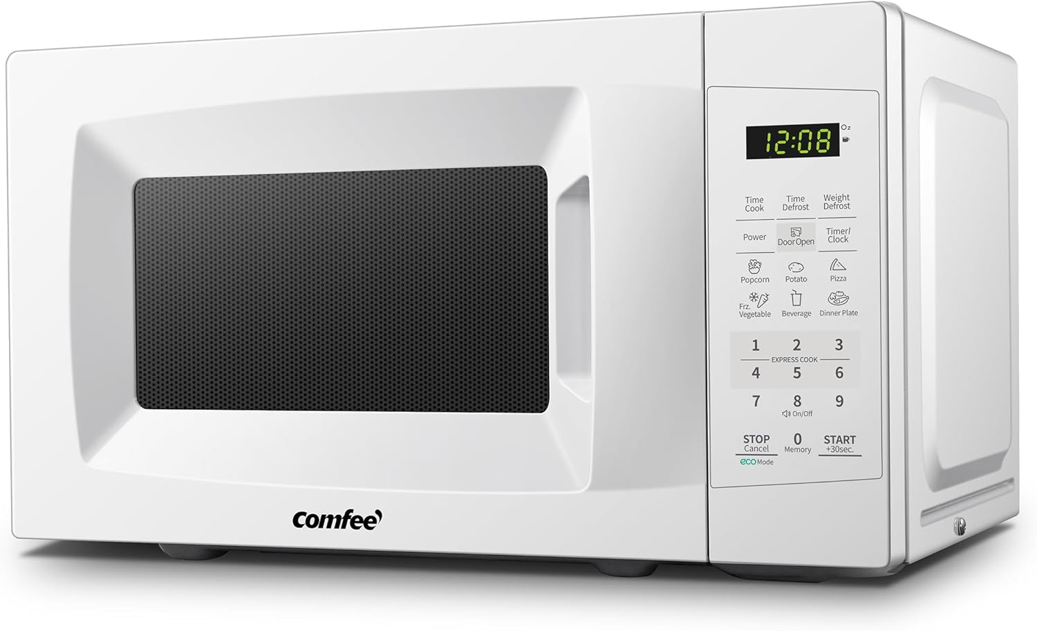 COMFEE' EM720CPL-PM Countertop Microwave Oven with Sound On/Off, ECO Mode and Easy One-Touch Buttons, 0.7 Cu Ft/700W, Pearl White