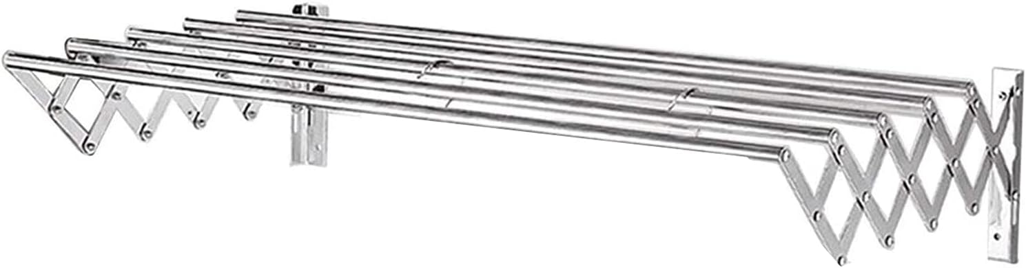 Wall Mounted Clothes Airer Dry Cleaning Hanger Wall Mounted Clothes Drying Rack,Stainless Steel Accordion Retractable Drying Rack for Laundry Room/Bathroom Tower,Easy to (60cm/23.6in)