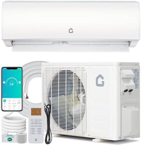 9000 BTU Mini Split Air Conditioner & Heater, 20 SEER2, Inverter, WiFi-Enabled, 230v, Ductless AC Unit with Heat Pump, Pre-Charged Condenser, Installation Kit, Compatible with Alexa/