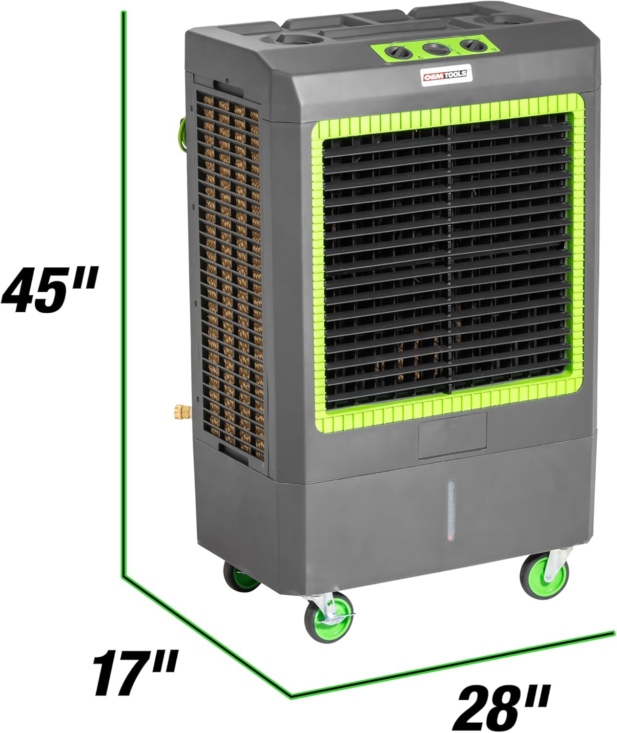 OEMTOOLS 23969 Swamp Cooler Air Conditioner Portable, 3-Speed Fan, Cools 1600 sq ft, 5300 CFM Mobile Swamp Cooler