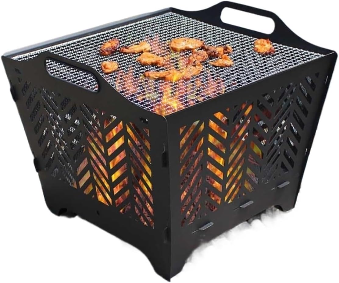 20 Inch Portable Fire Pit for Outside with Grill and Storage Bag, Wood Burning Firepit with Poker and Spark Screen for Patio, Yard, Camping, and Outdoor Gatherings