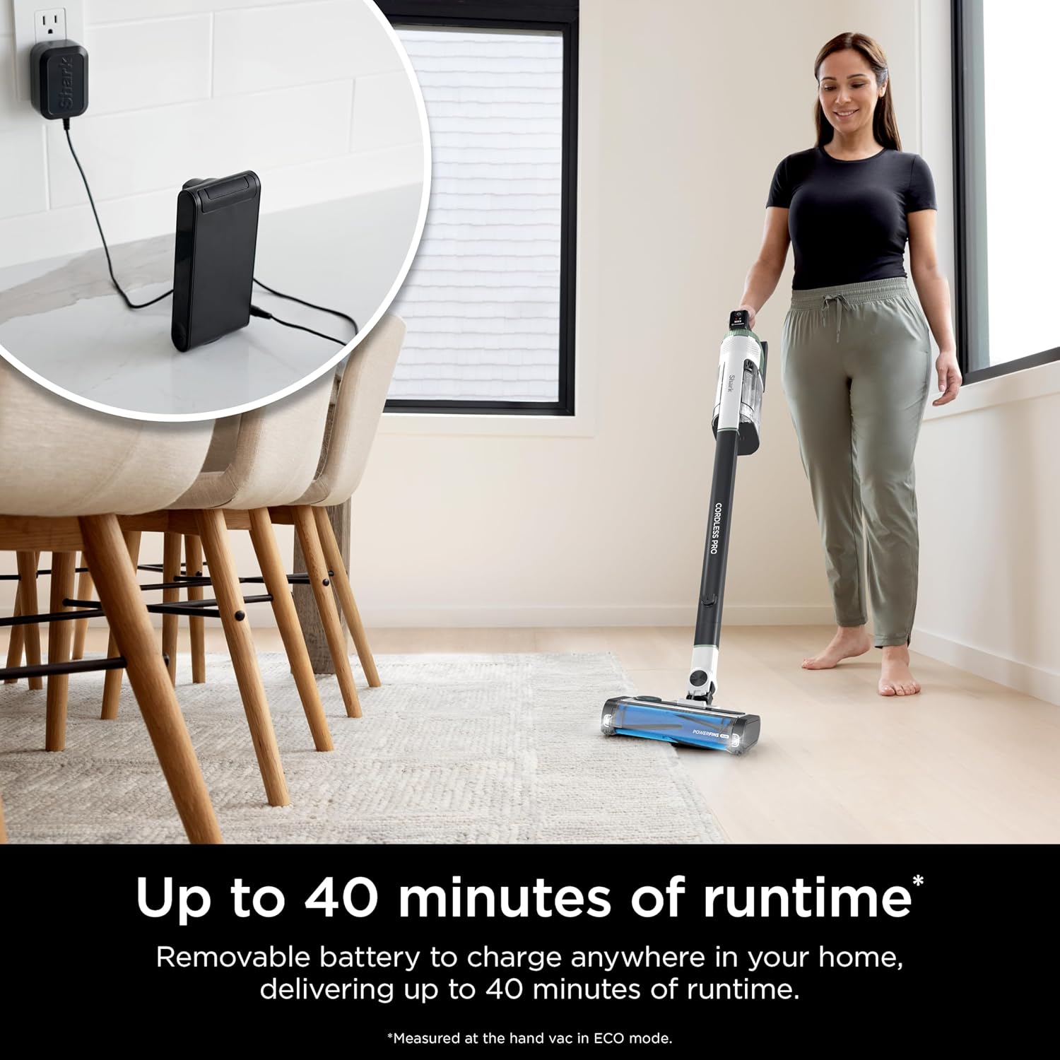 Shark Cordless Pro Vacuum with Clean Sense IQ and Odor Neutralizer, PowerFins Plus Brushroll, Includes Duster Crevice Tool, Up to 40 Minute Runtime, Without MultiFLEX, IZ562H