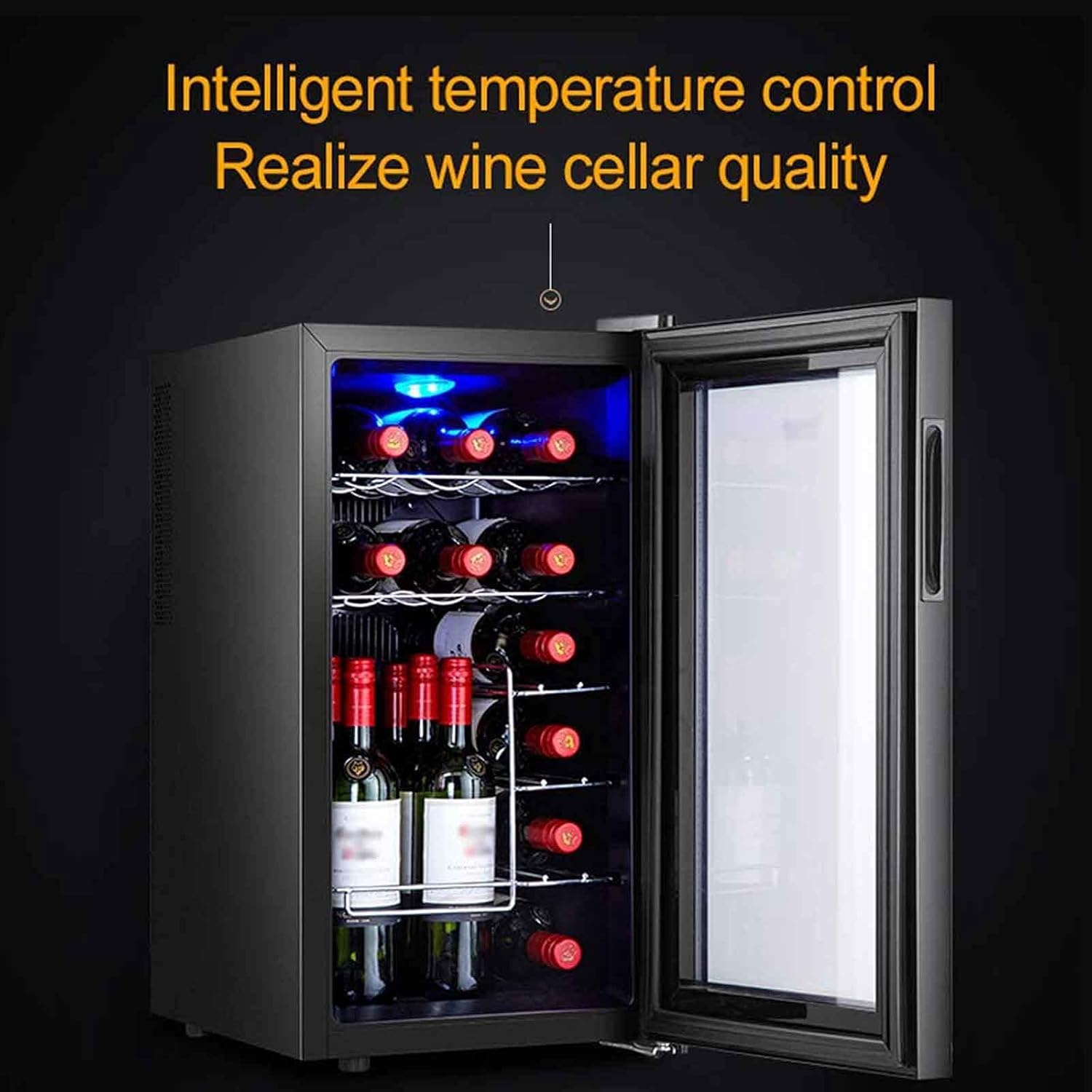 Beverage Refrigerator and Cooler Constant Temperature Wine Cabinet Beer Fridge with Digital Temperature Display LED Light Water Cooler Dispenser Wine