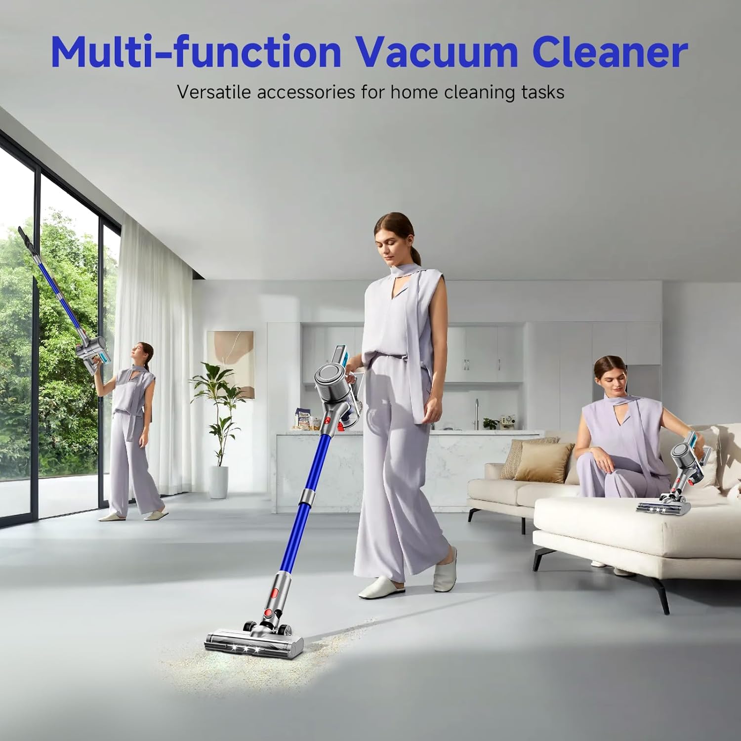 KIKETECH Cordless Vacuum Cleaner for Home, Lightweight Vacuum for Pet Hair/Carpet/Floor, N507