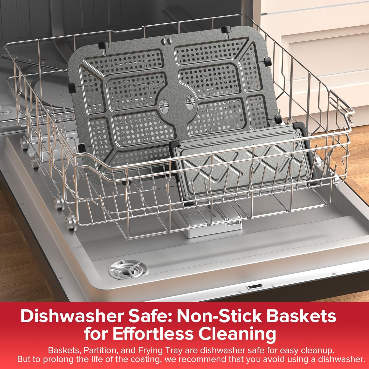 12QT Large Dual Basket Air Fryer with Flex Basket, Viewing Window and 50PCS Paper Liners, 12-in-1 Family Size with Sync & Dual & Light, Double Zone for Bake, Roast, Reheat, Dishwasher Safe