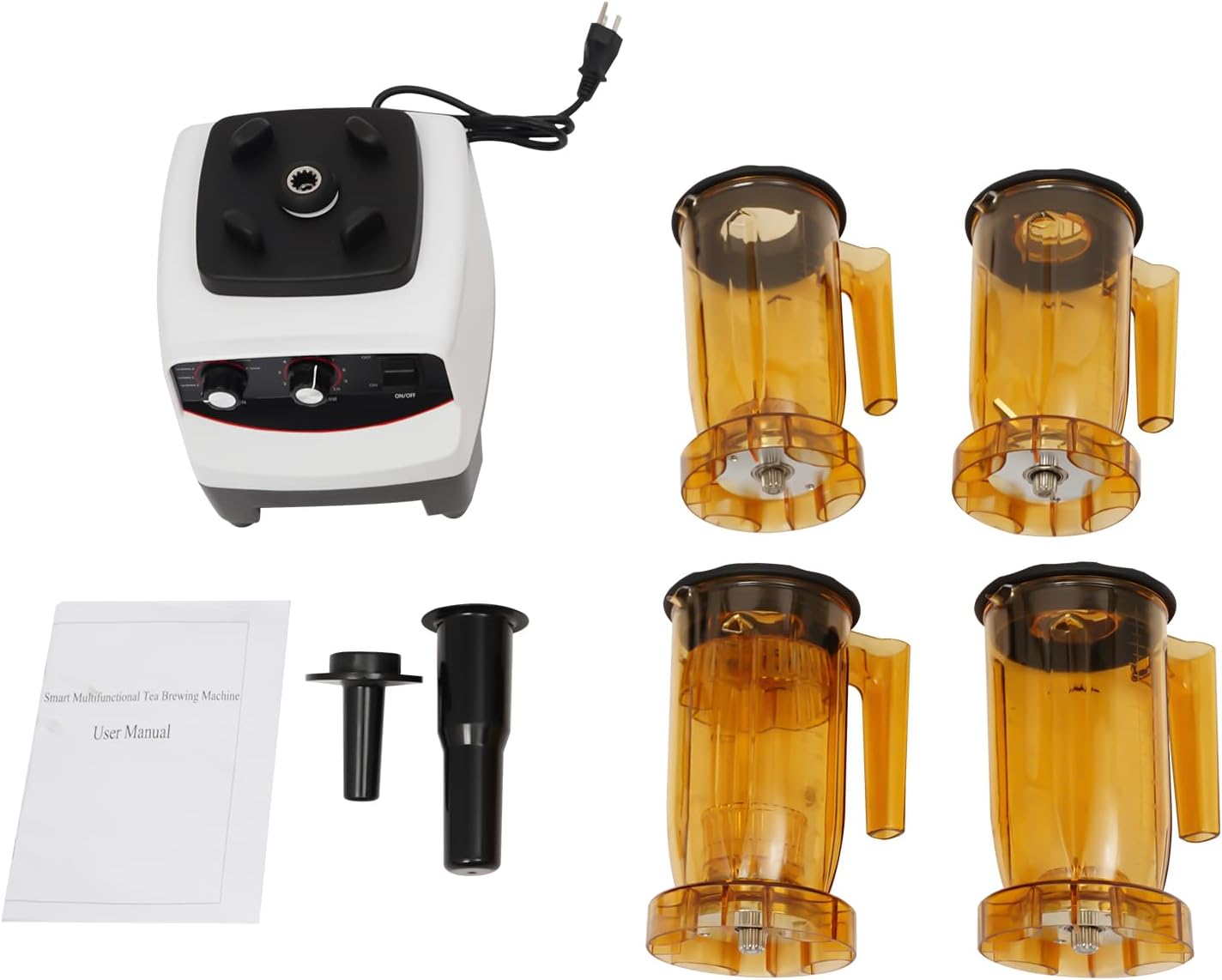 Bubble Tea Machine 1200ml Multifuction Food Blender 1800W 10 Gears Adjustable Speed 4 In 1 Tea Brewing Machine, Smoothie Blender for Homes Milk Tea Shops Coffee Shops 30000r/min