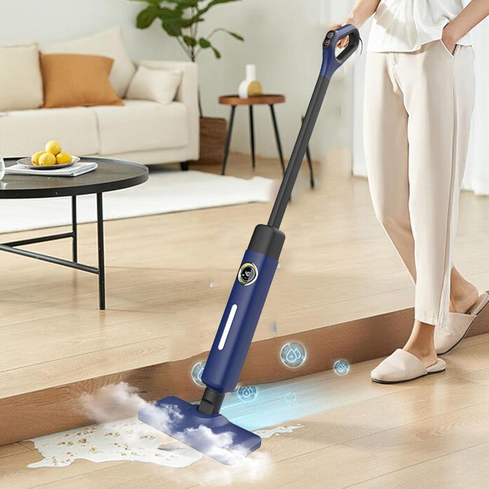 Steam Mop, Hardwood Floor Steamer 500ml 1200w Handheld Steam Cleaner Steam Cleaner With 2 Steam Modes,15s Fast Heat-Up For Carpet Tile Flooring Marble Cleaning, Whole Home Use,Blue