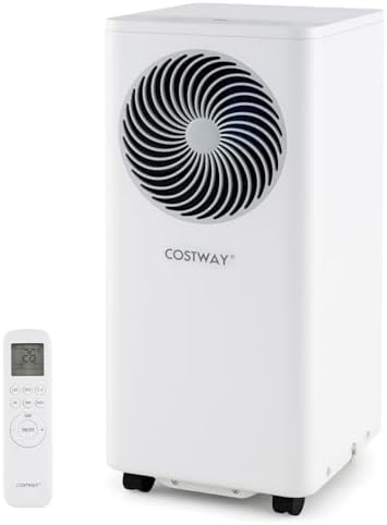 COSTWAY 8200 BTU Portable Air Conditioner, 3-in-1 Floor AC Unit with Fan & Dehumidifier, 24H Timer, Sleep Mode, Remote Control, Drain Hose & Window Installation Kit, Cools up to 350 Sq. Ft (8200 BTU)