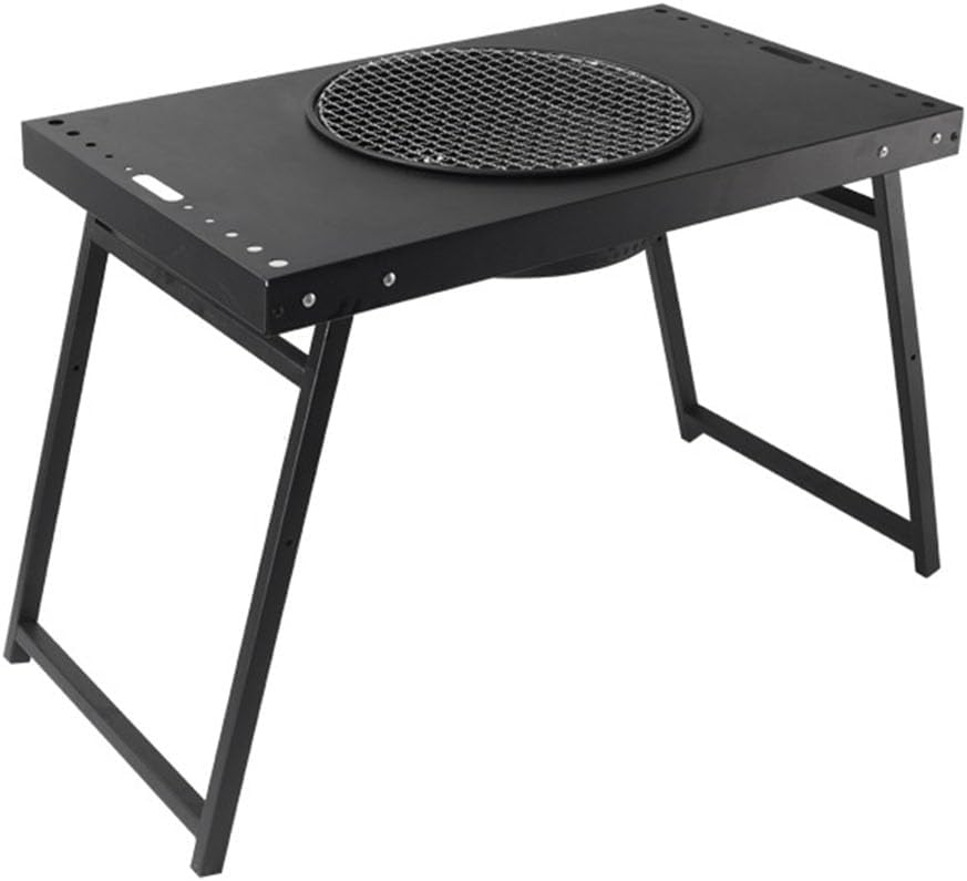 zeng portable charcoal grill– Tabletop bbq Foldable small grill for Outdoor Cooking, Camping, Picnics (25.6x14.6x18.5 inch)