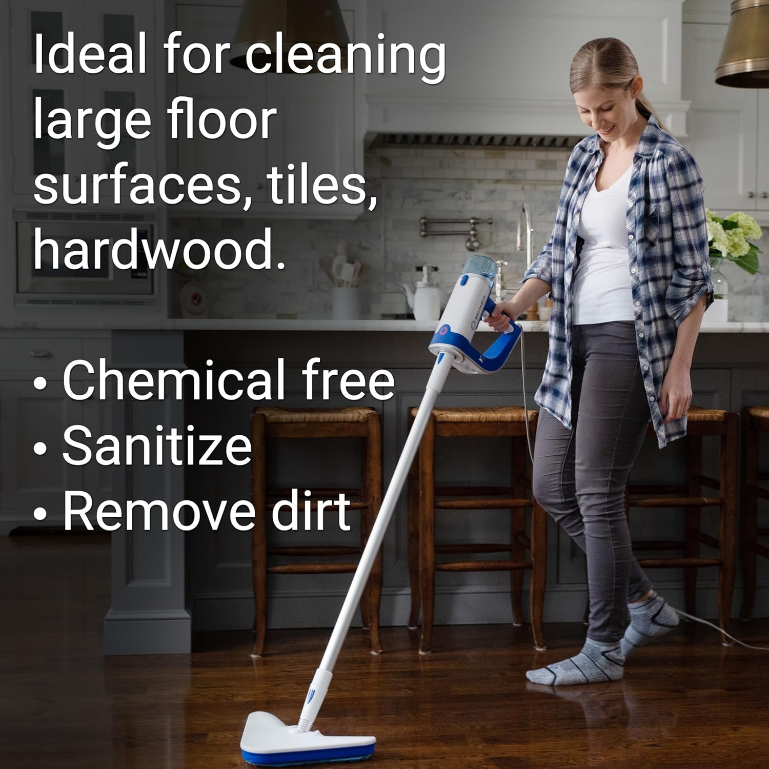 Reliable Pronto Plus 300CS 2-In-1 Steam Cleaner with Fast Heat-up, Long Steam Time, 1200W Steam Mop for Grout, Hardwood, Tile, Laminate Floor Cleaning with 14-Piece Accessory Kit
