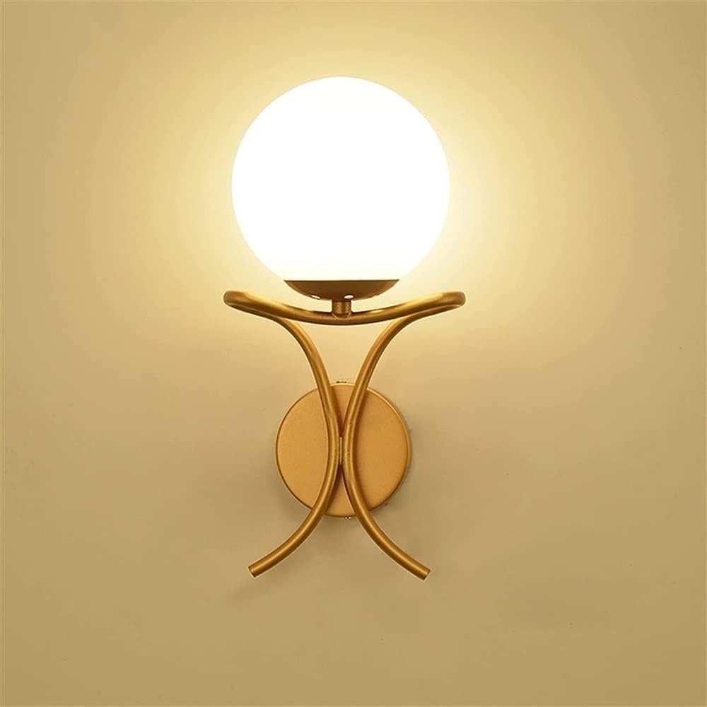 Modern Glass Ball Wall Light E27 Decoration Iron Metal Mount Sconce Fixture Living Room Decor Lamp,Household