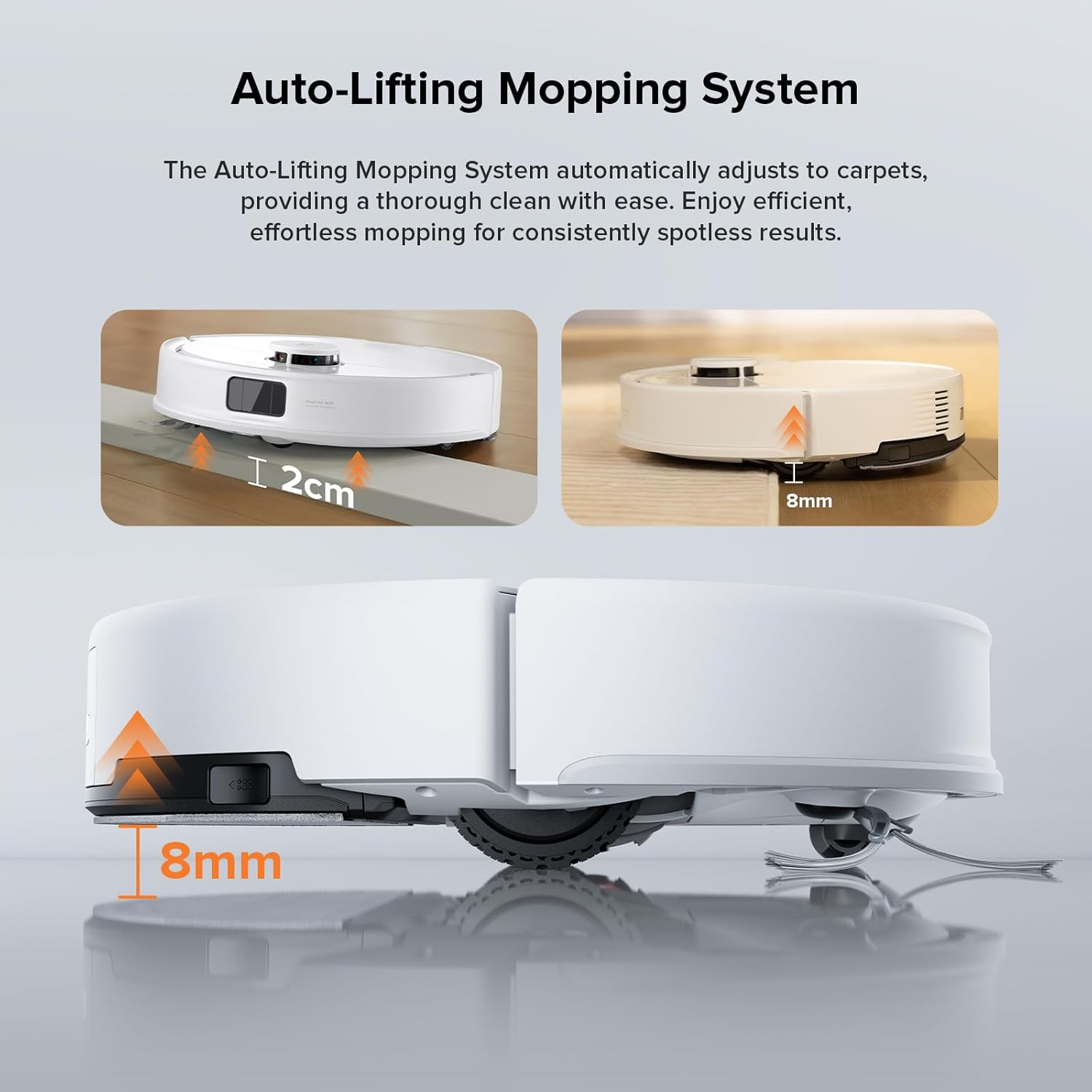 roborock Q10 X5 Robot Vacuum and Mop Combo White with Zero-Tangling Side Brushes Replacement (2 Pieces)