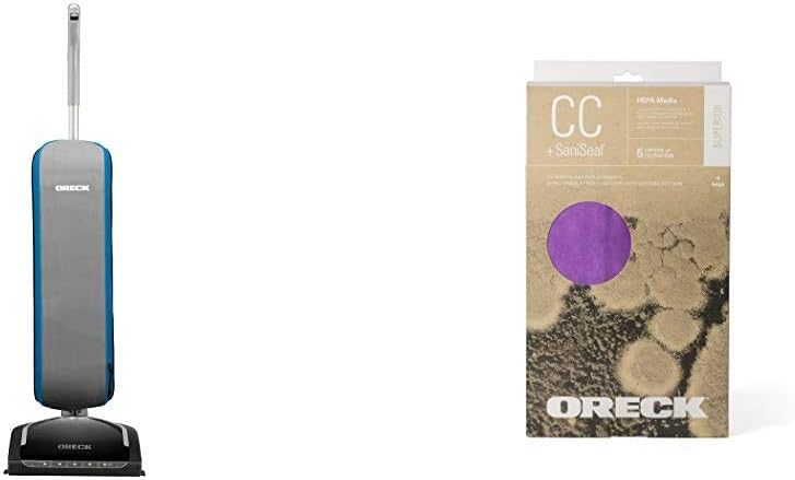 Oreck HEPA Swivel Upright Bagged Vacuum Cleaner for Pets and Home, 35 ft. Power Cord, UK30305PC, Blue Type CC HEPA Upright Vacuum Cleaner Bag, AK1CC6H, 6-Pack, 6 Pack, Purple, 6 Count