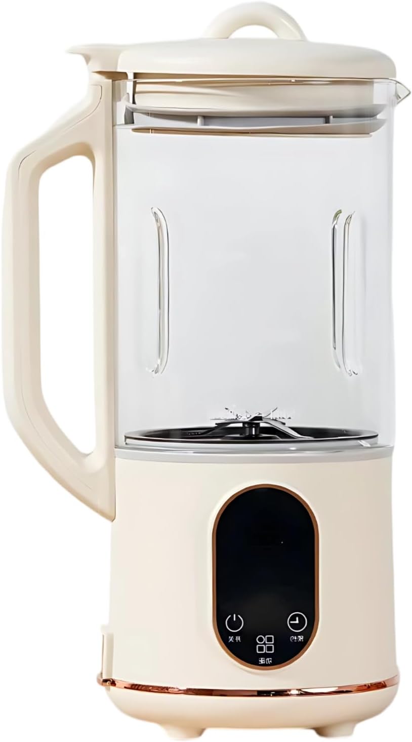 1200 Ml Milk Maker, Beige Smoothie Blender with Self-Cleaning, Six Functions, Quiet Operation, 40.6 Fl Oz, 6.3 X 4.7 X 11.8 in