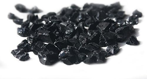 Fire Glass for Fire Pits, Black Glass Pellets for Fireplaces 1/2