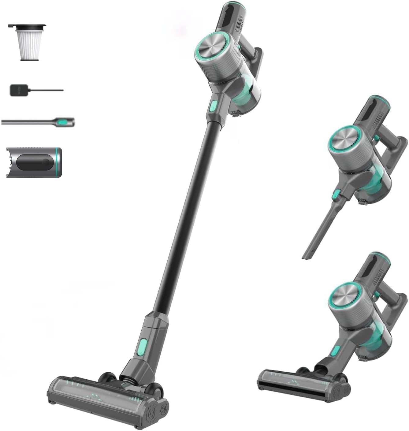 Wyze Cordless Vacuum S with 20Kpa Powerful Suction, Lightweight Stick with HEPA Filter, 300W Powerful Brushless Motor, 40mins Runtime for Home Hard Floor Carpet Pet Hair