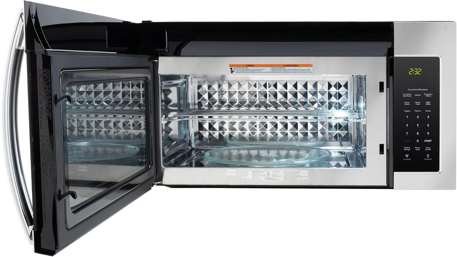 Tough Grade 1.5 Cu. Ft. Stainless Steel Over-the-Range RV Microwave with Sensor Cooking, Rack for Two-Level Heating, Vent & Light | 120V