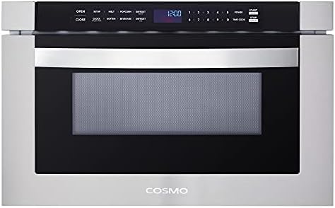 COSMO COS-12MWDSS 24 in. Haven Collection 1.2 cu. ft. Built-in Microwave Drawer, Touch Controls, Defrosting Rack in Stainless Steel