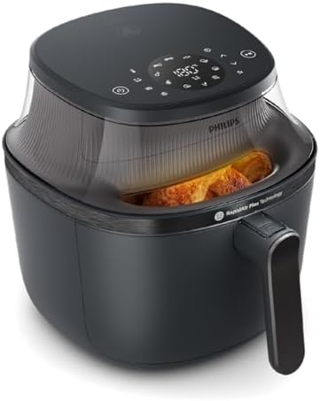 Philips Airfryer 3000 Series - Premium 6.5qt Airfryer with Window, RapidAir Plus Technology, 16 Ways to Cook, 90% Less Fat, Easy to Clean, Touchscreen, Energy Saving (NA330/00)