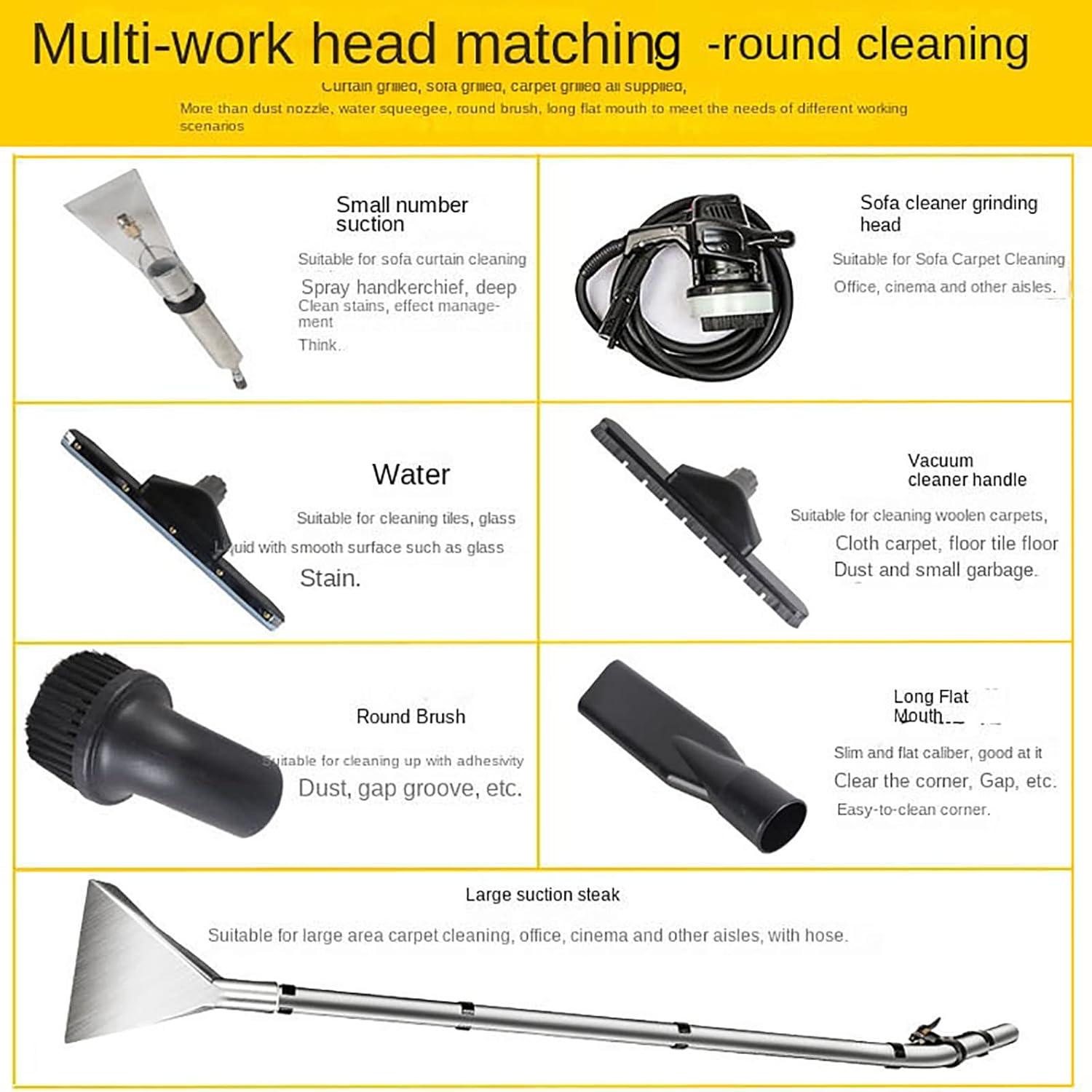 Carpet Cleaner Machine, Powerful 3 in 1 Stainless Steel Deep Cleaning Extractor,for Household/Commercial Carpets, Sofas, and Curtains