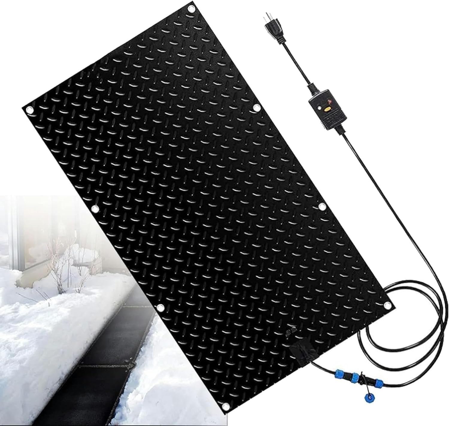 Snow Melting mats Outdoor, Heated Snow Melting Mats for Walkways, PVC Rubber Heated Mat, for Winter Snow Removal (Color : 20 * 30in(50.8 * 76.2cm))